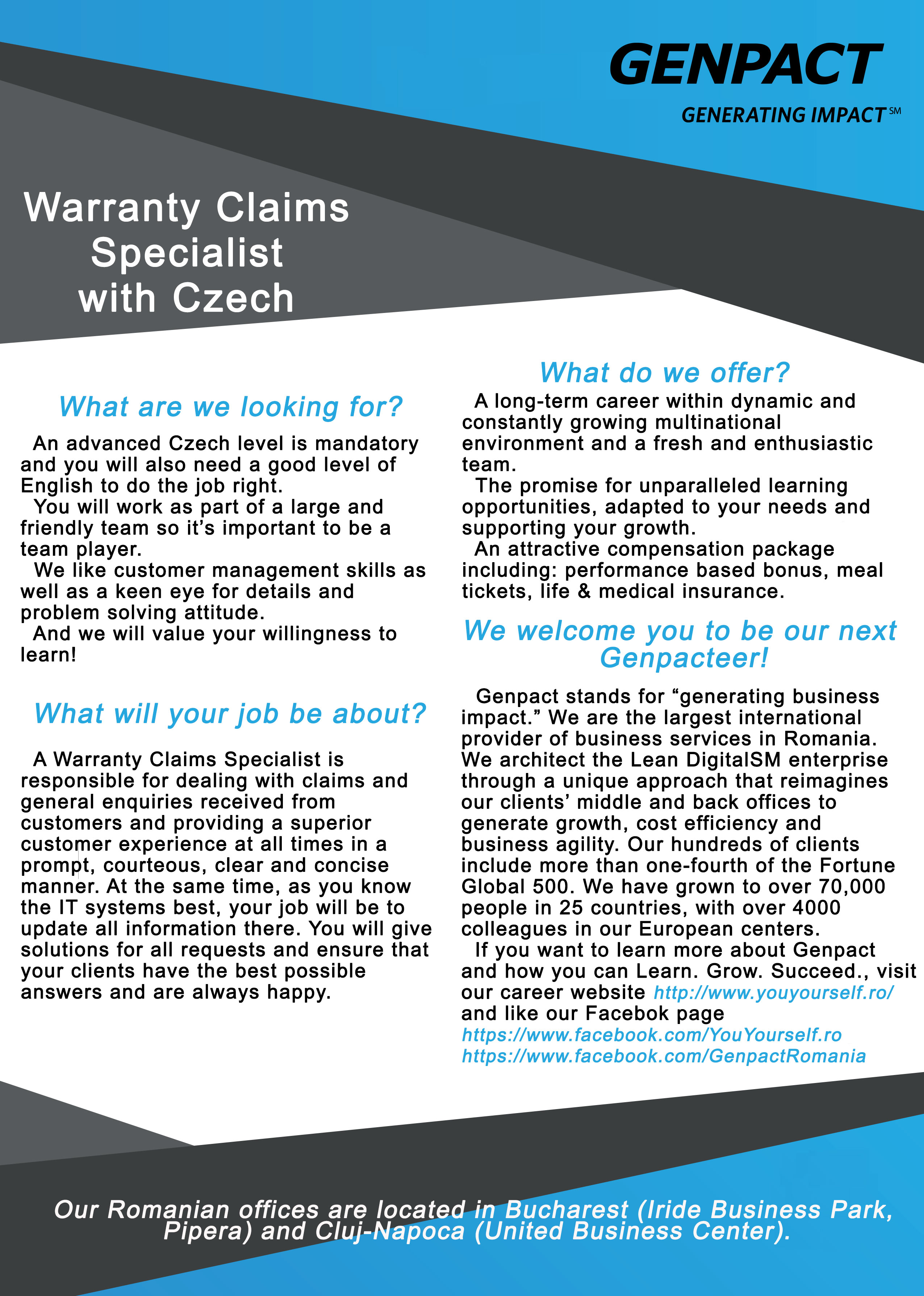 Warranty Claims Specialist with Czech